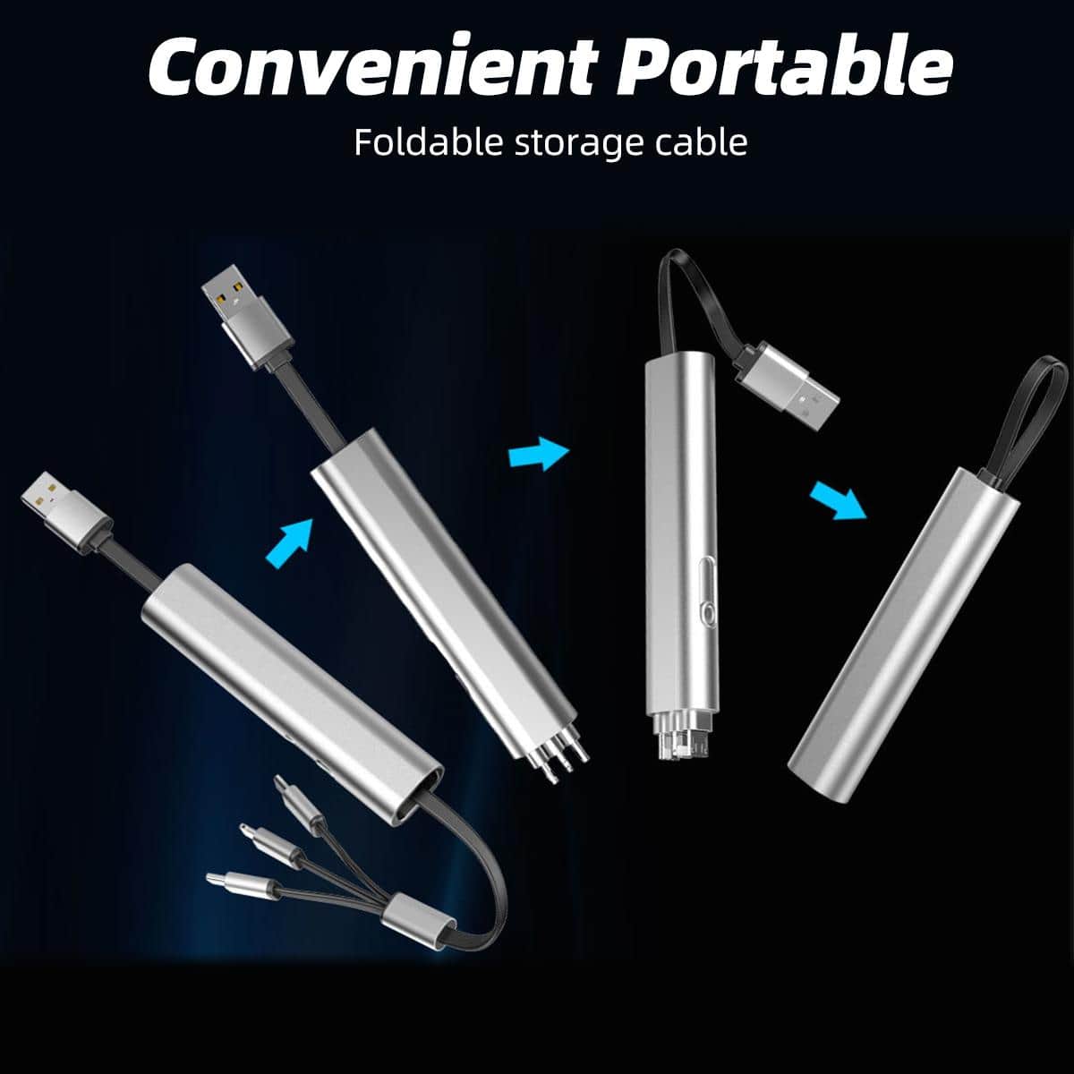 Телескопічний висувний кабель 3в1