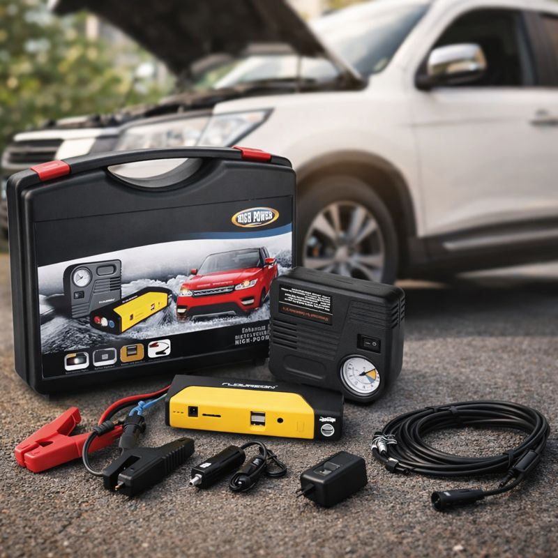 Пускозарядний пристрій для автомобільного акумулятора на 50800 мАг з індикацією заряду в кейс