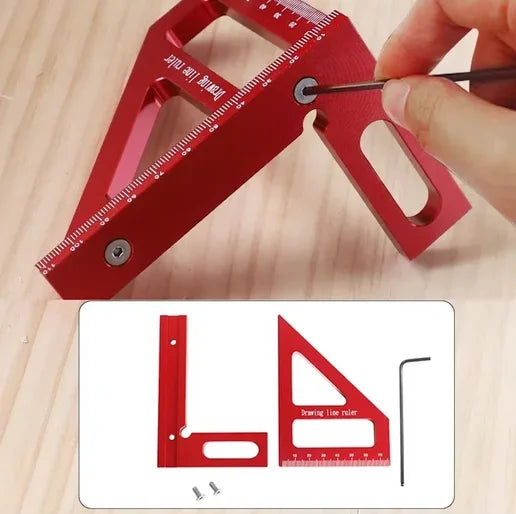 Столярна алюмінієва лінійка для виміру під кутом