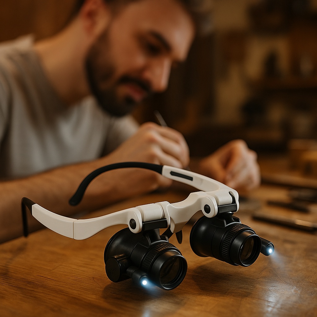 Окуляри-лупа з LED підсвіткою для дрібних робіт