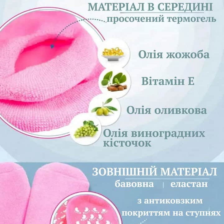 Зволожуючі гелеві шкарпетки для педикюру