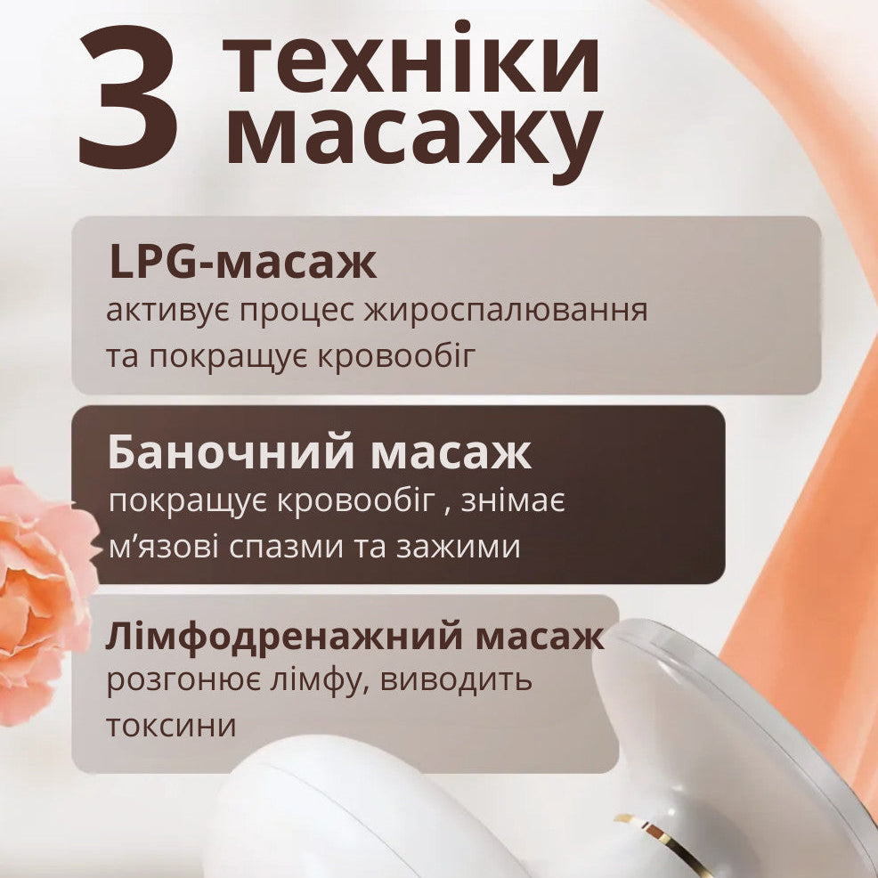 Вакуумний масажер від целюліту з інфрачервоним підігрівом