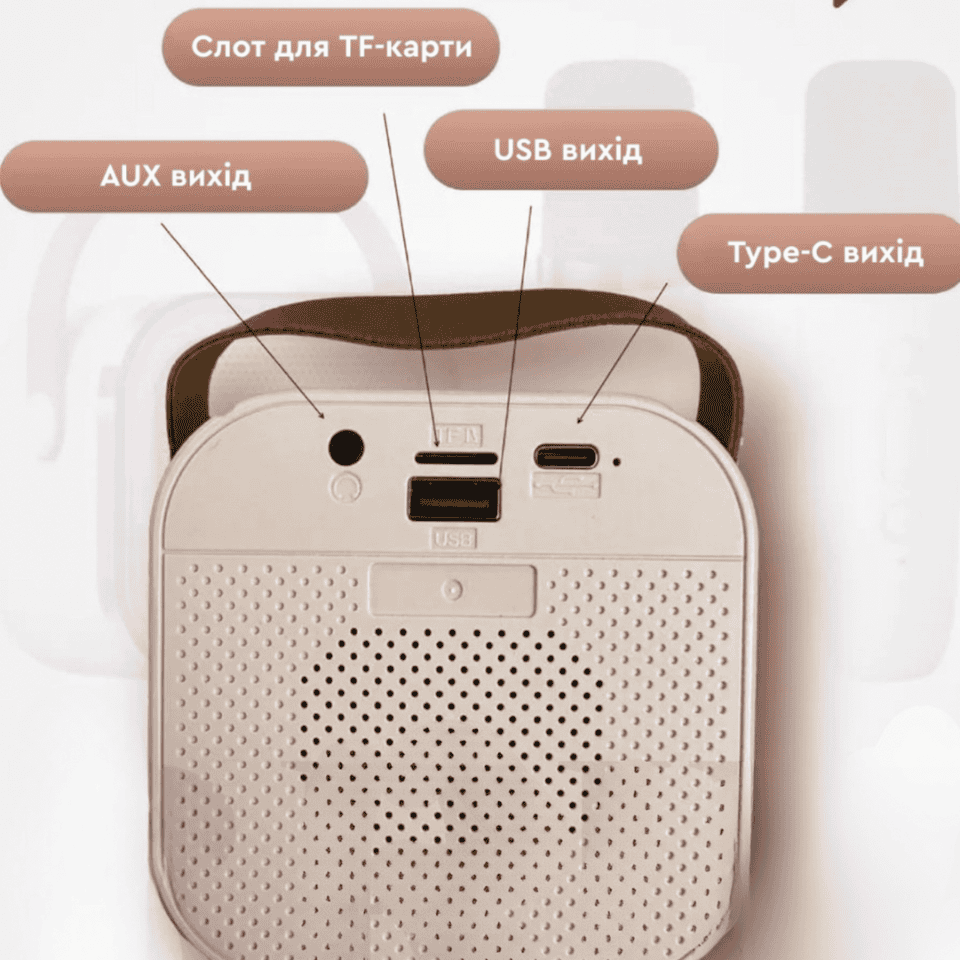 Караоке колонка з підсвічуванням та 2 бездротових мікрофони