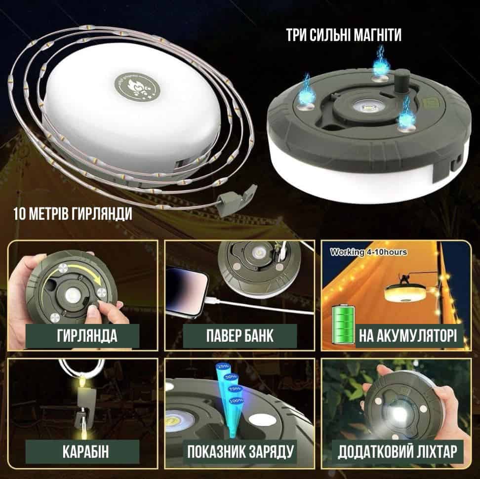 Кемпінговий ліхтар-гірлянда