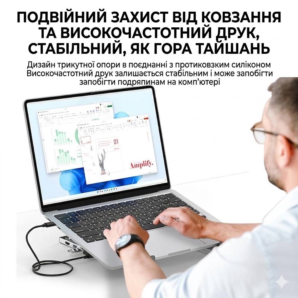 Підставка для ноутбука із роз'ємами для зарядки
