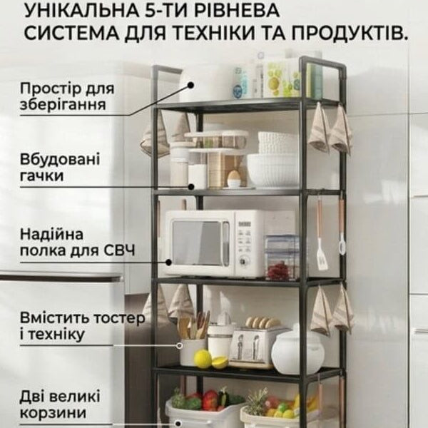 Стелаж-етажерка 5 рівнів