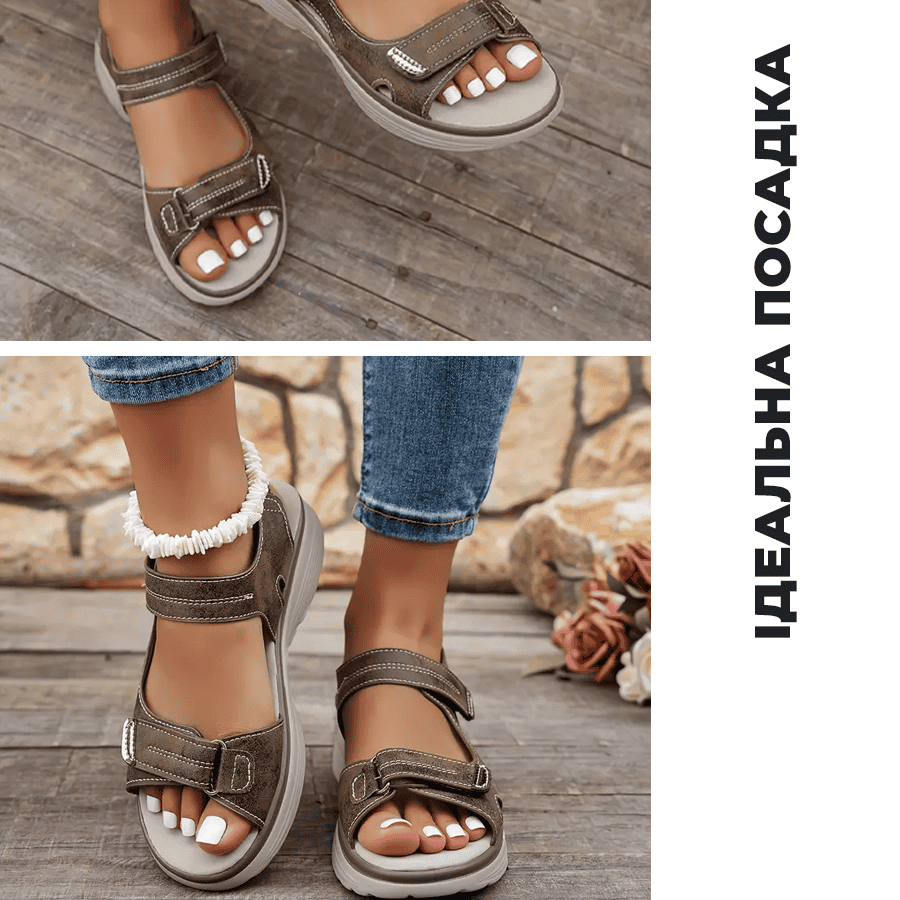 Жіночі босоніжки, літнє відкрите взуття, легкі сандалі на липучці