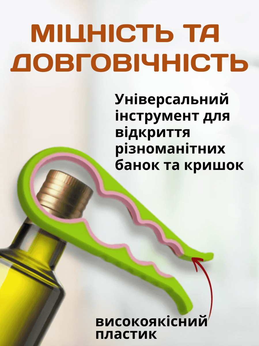 Відкривашка для консервних банок і бутилок 4в1