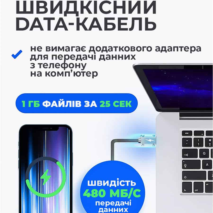Кабель швидкої зарядки USB - Type C