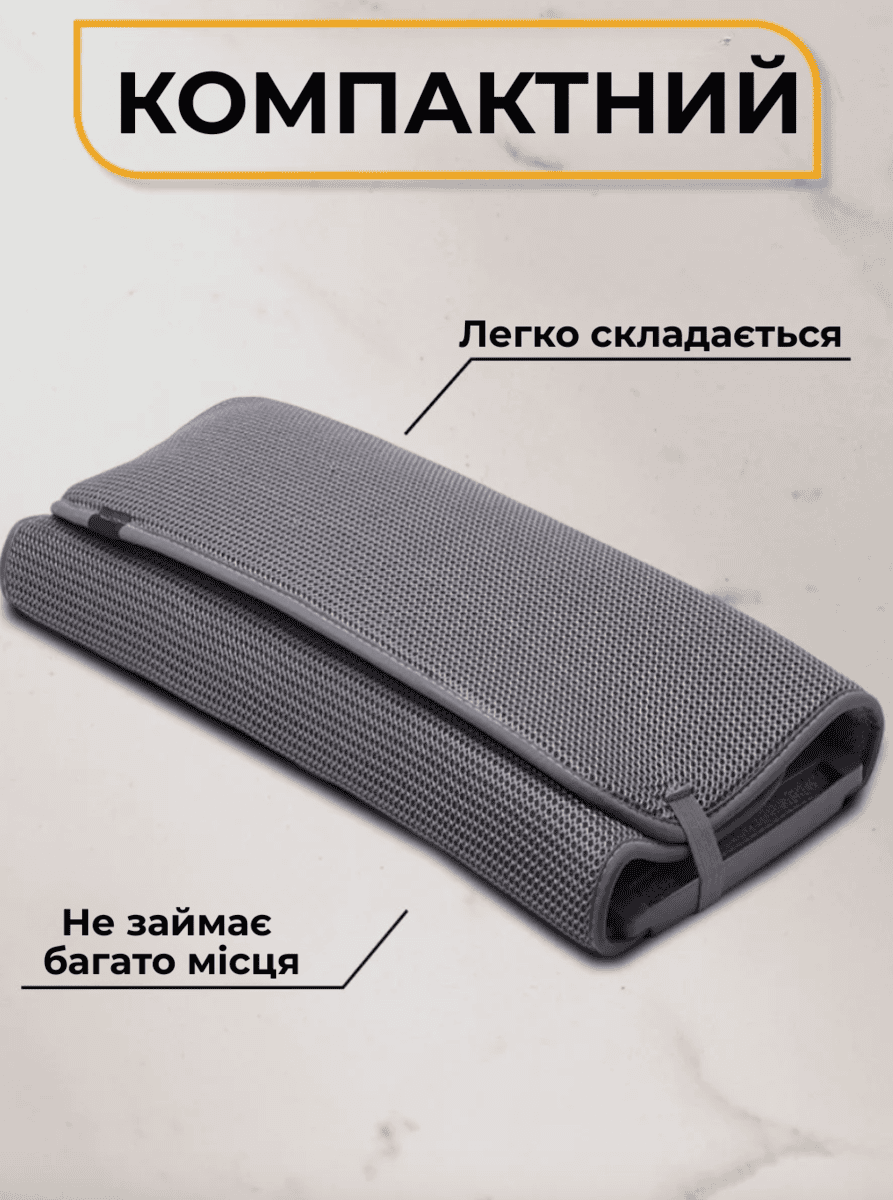 Складаний килимок для сушіння посуду з підставкою