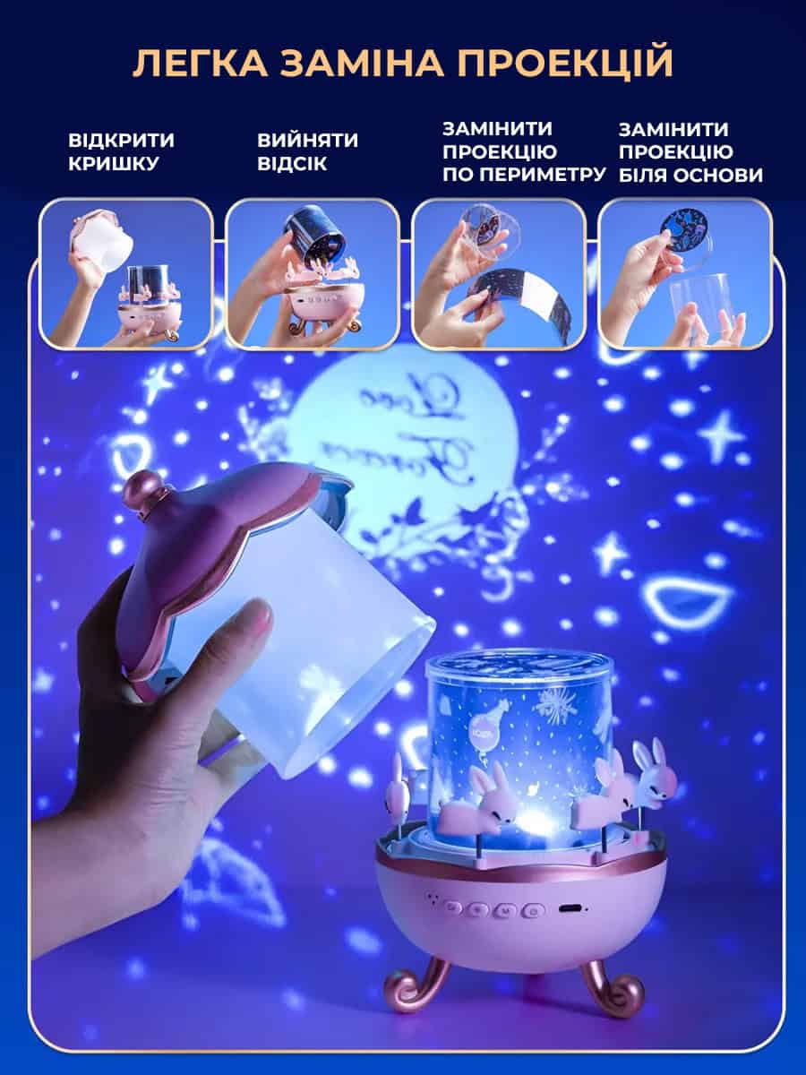 Дитячий нічник-проектор карусель