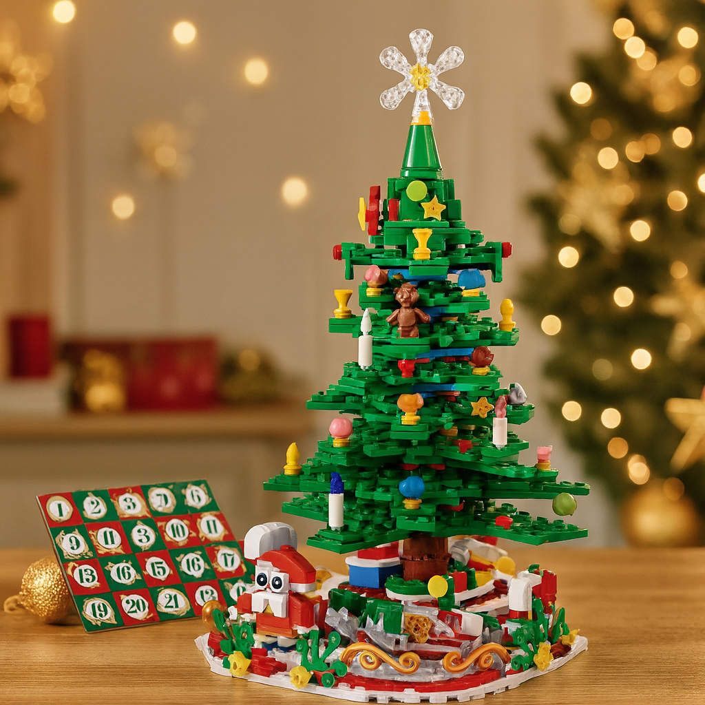 Адвент календар з різдвяним конструктором ялинкою
