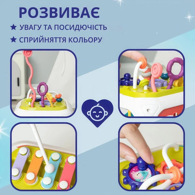 Бізікуб інтерактивна розвиваюча іграшка Монтессорі