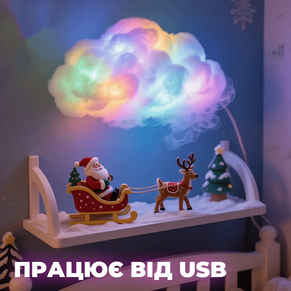 Світильник хмара з пультом нічник 3D LED