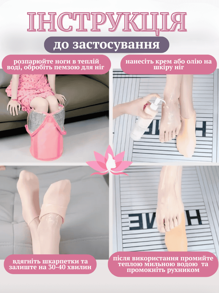 Зволожуючі силіконові шкарпетки