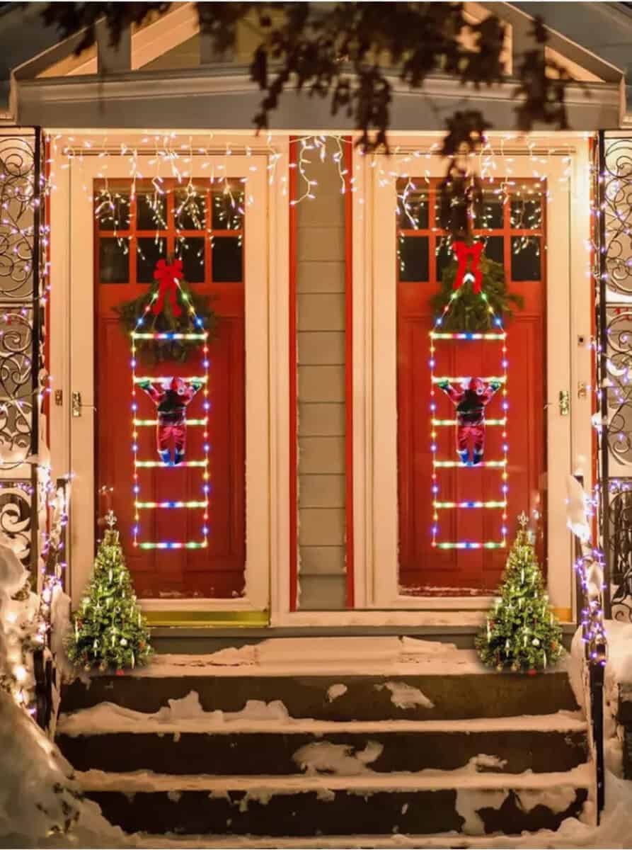 Гірлянда Санта Клаус на драбині