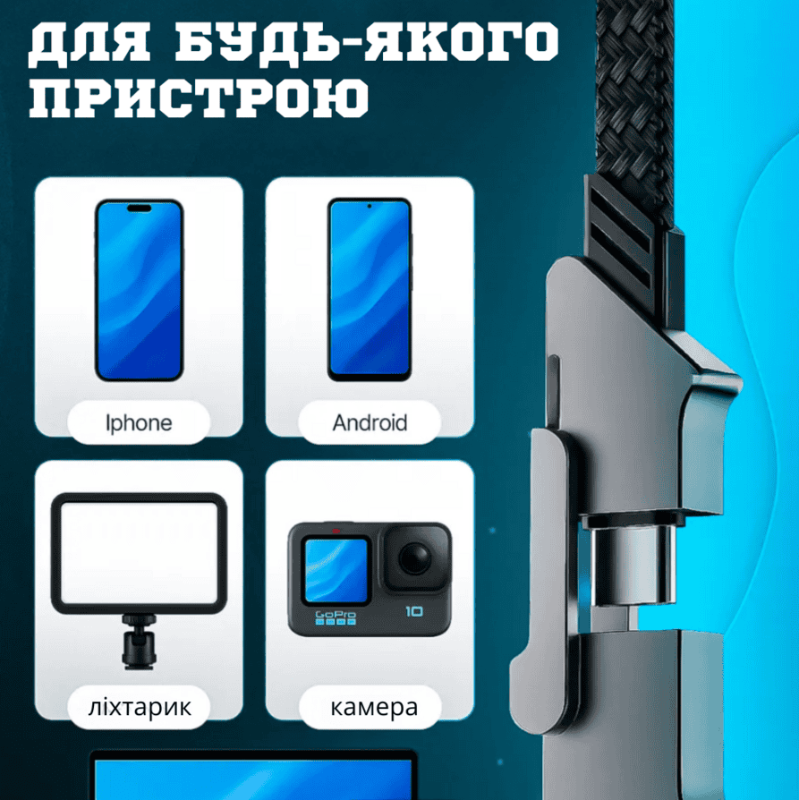 USB Кабель швидкого заряджання iPhone Android 3 в 1 для зарядки 1,5 м