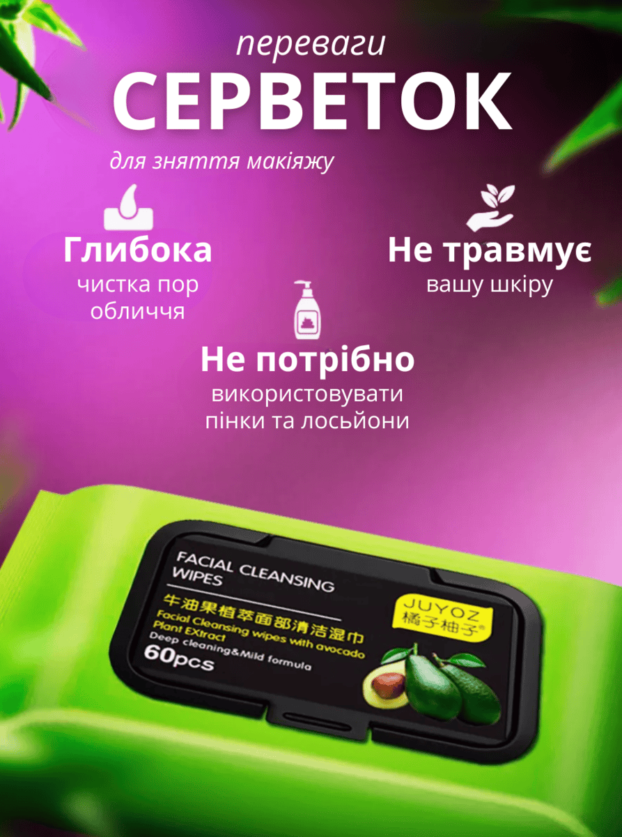 Вологі серветки для зняття макіяжу
