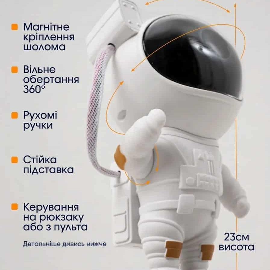 Астронавт нічник-проектор зоряного неба