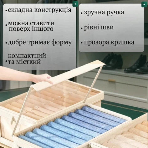 Органайзер для зберігання речей з прозорою кришкою 36х25х20 см