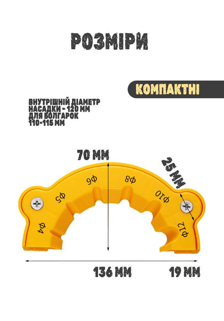 Насадка на болгарку для заточування свердел 4-12 мм
