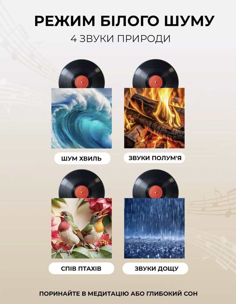 Нічник-проектор з колонкою у вигляді вінілового програвача