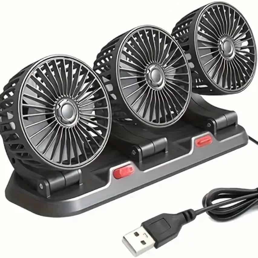 Потрійний автомобільний USB-вентилятор
