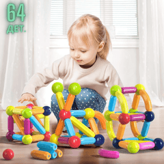 Магнітний 3D конструктор для дітей, 64 шт