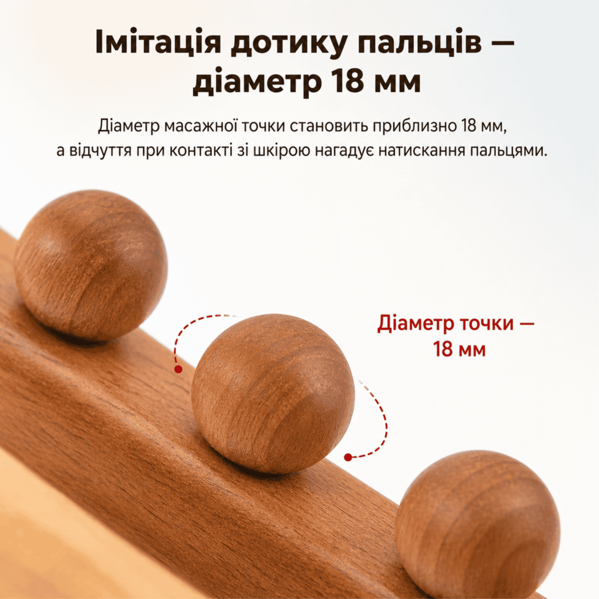 Масажер антицелюлітний ручний для тіла, дерев'яний, один ряд