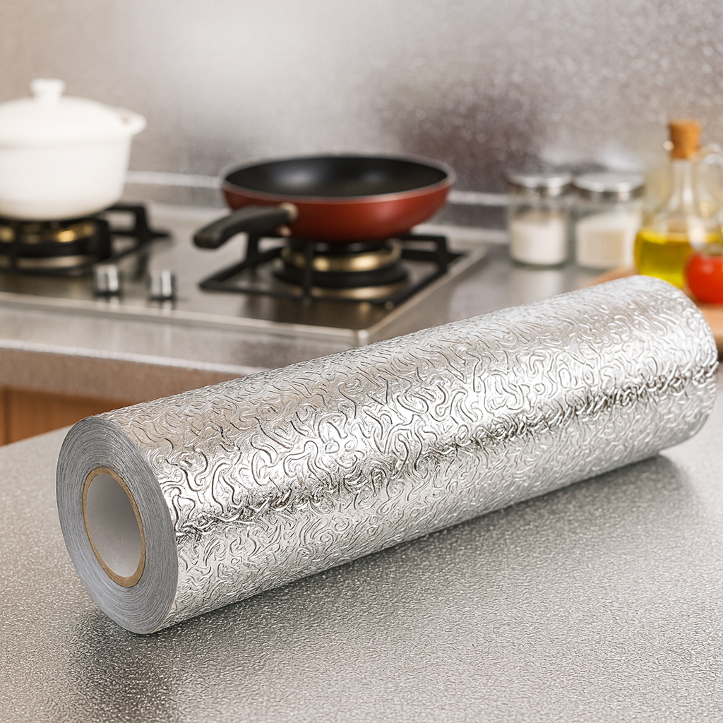 Фольга самоклейна алюмінієва кухонна 3м