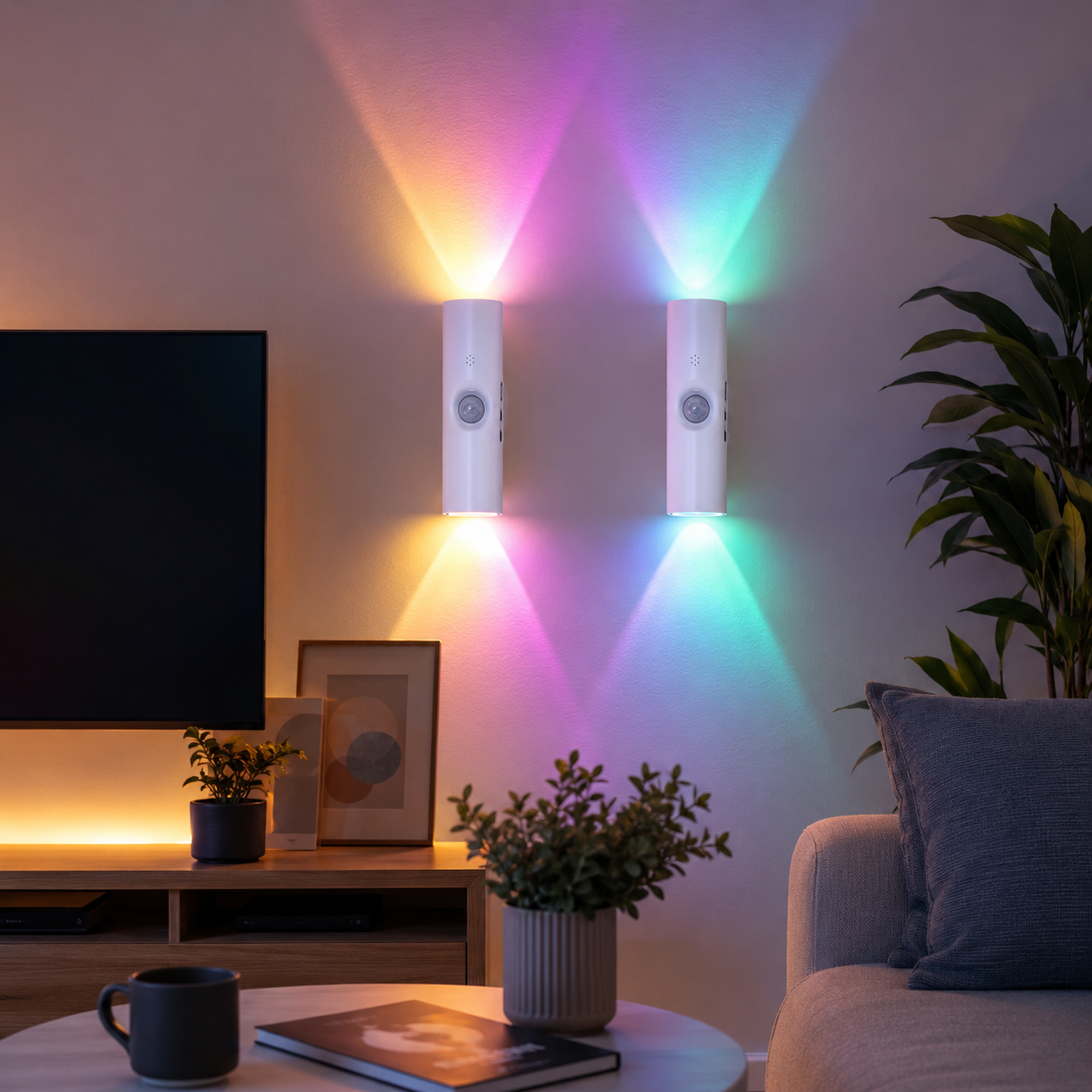 Настінний світлодіодний світильник RGB, 2 шт