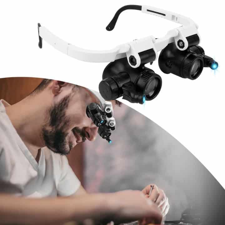 Окуляри-лупа з LED підсвіткою для дрібних робіт