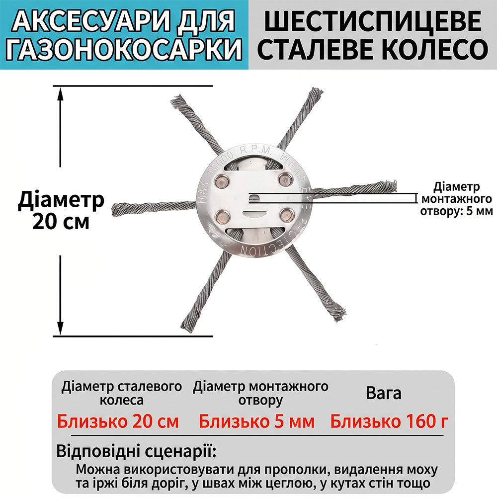 Насадка для прополювання з дротом  6 тросів