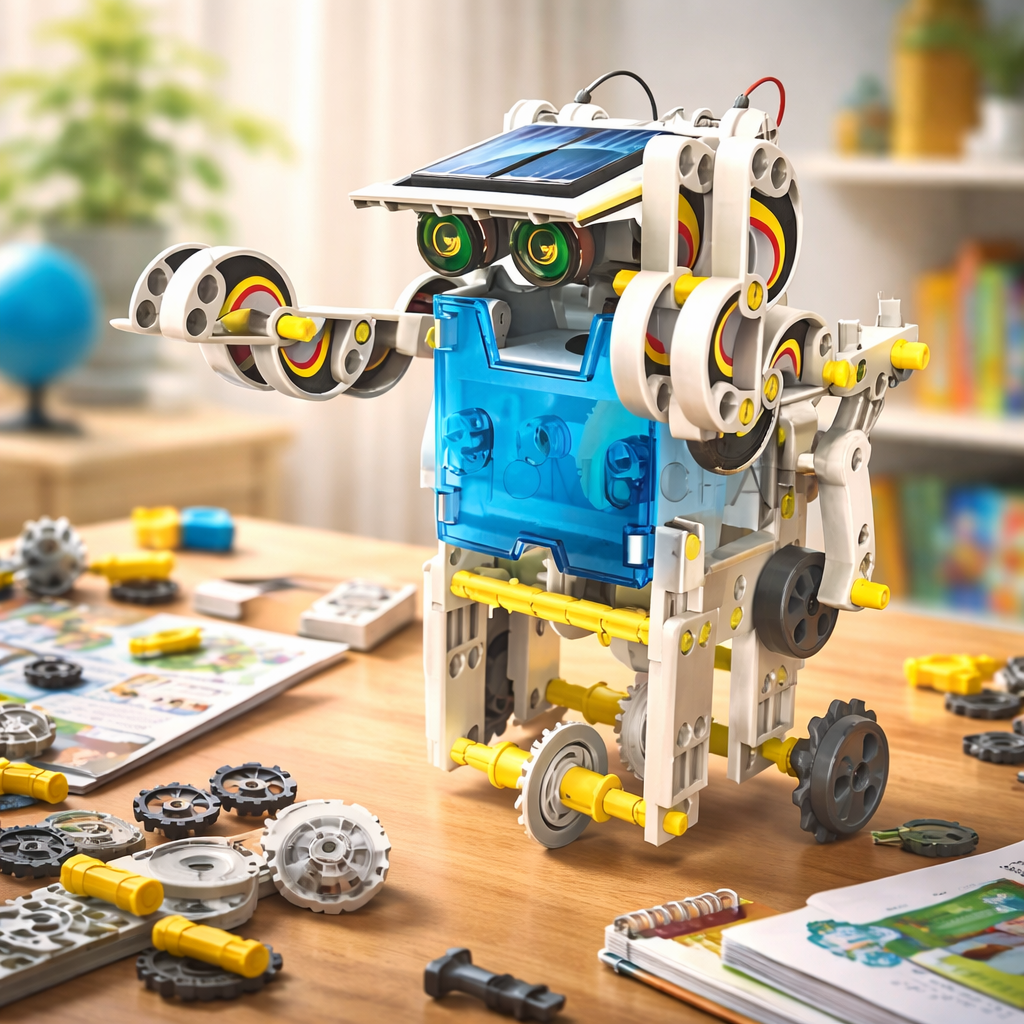 Дитячий конструктор робот-трансформер із сонячною панеллю і моторчиком 14в1 Solar Robot