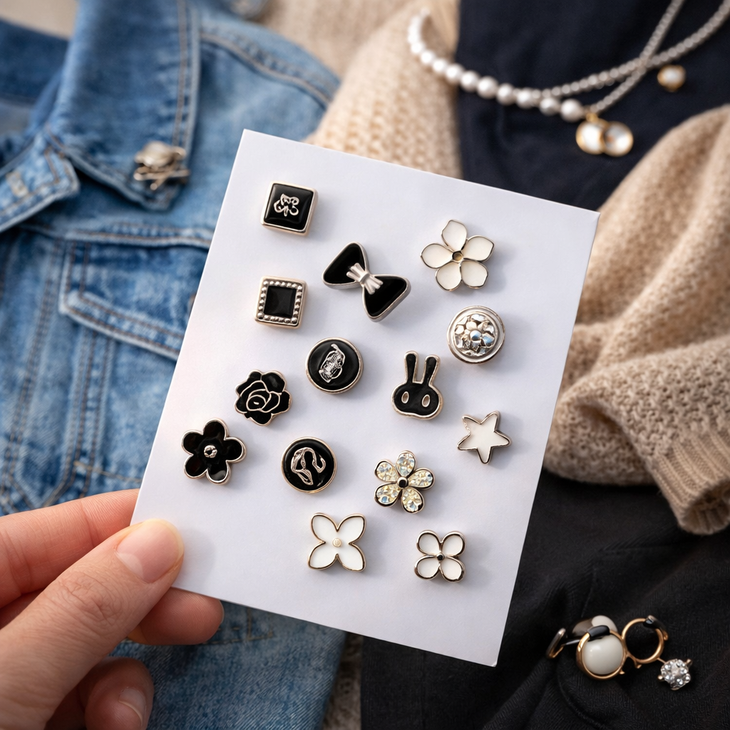 Набір біжутерних брошок для одягу з емаллю 10 шт