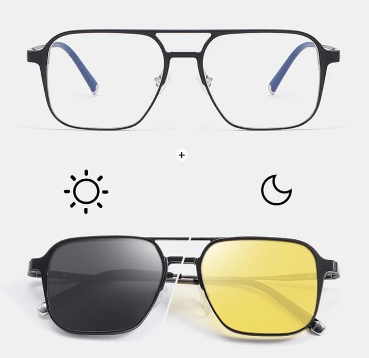 Сонцезахисні окуляри 5 в 1 зі змінними лінзами на магнітах