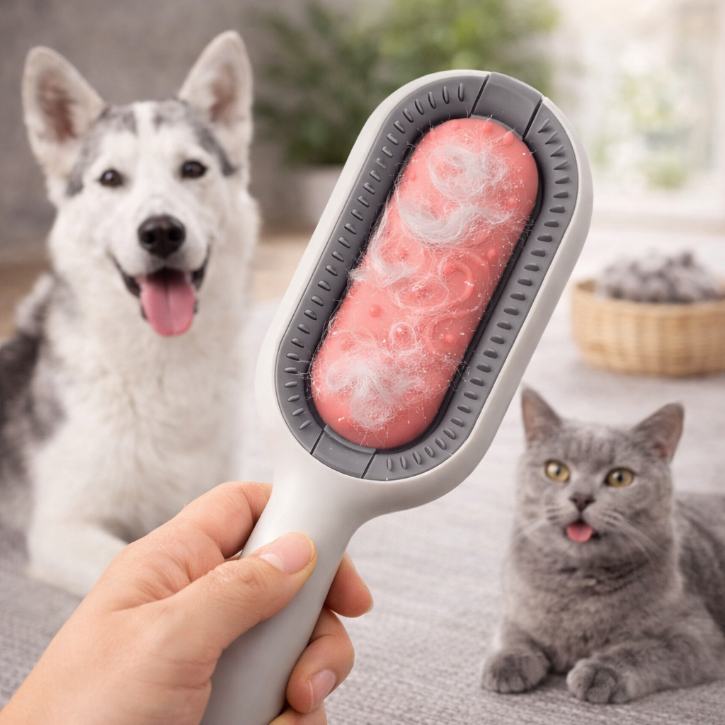 Універсальна щітка для вичісування шерсті домашніх тварин 4 в 1