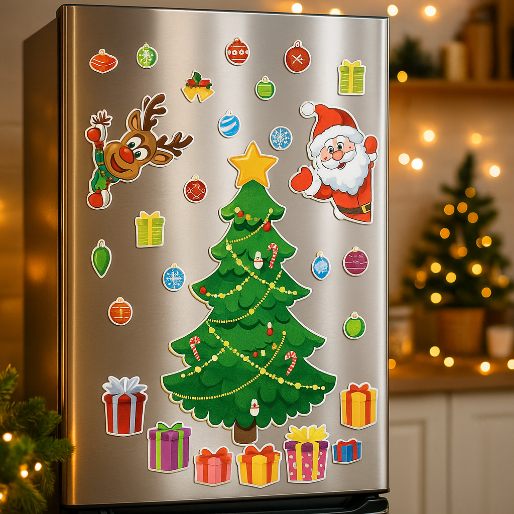 Новорічні магніти на холодильник