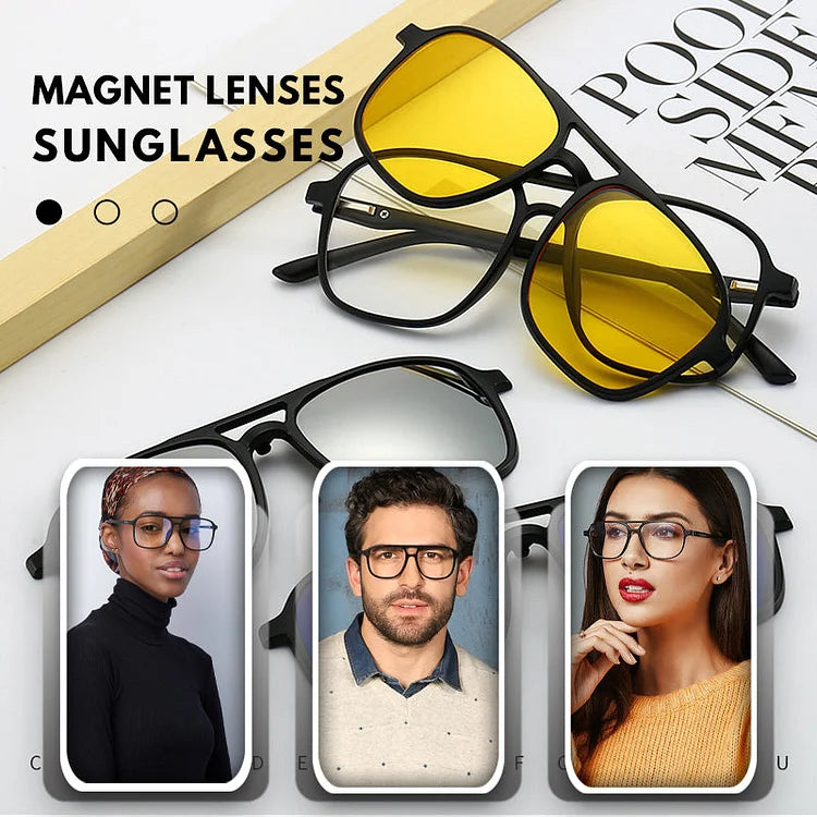 Сонцезахисні окуляри 5 в 1 зі змінними лінзами на магнітах