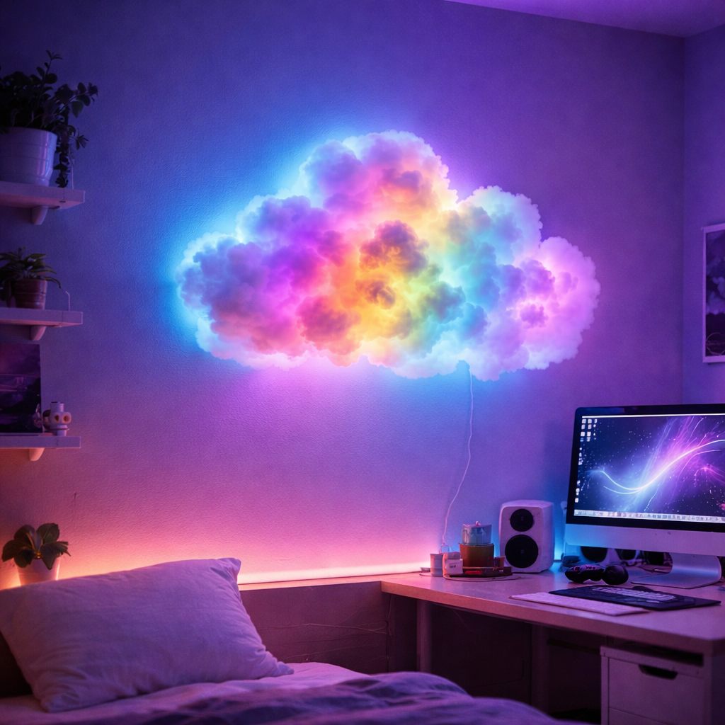 Світильник хмара з пультом нічник 3D LED