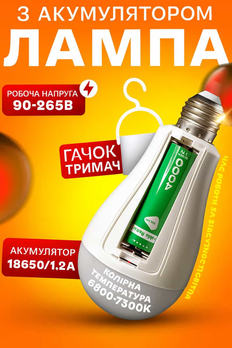 Акумуляторна лампочка 20W