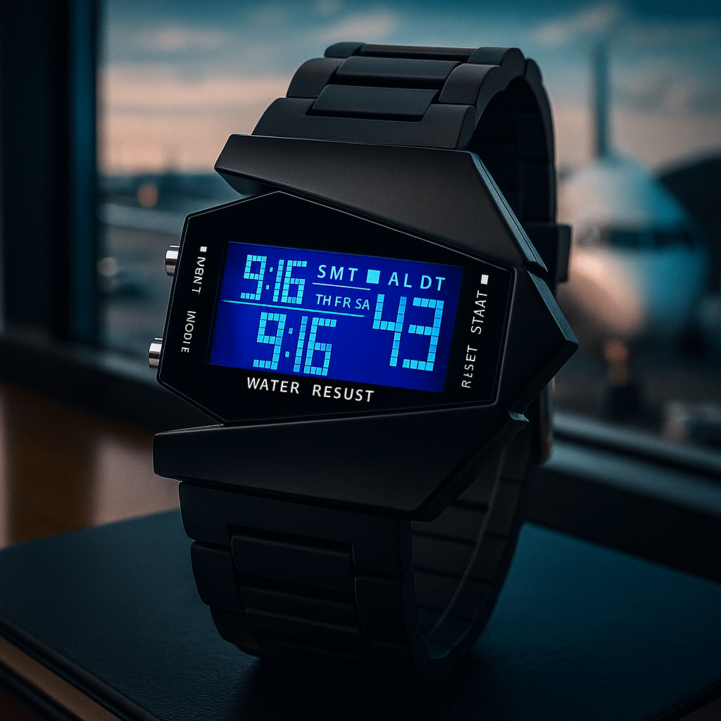 Світлодіодний годинник у формі літака