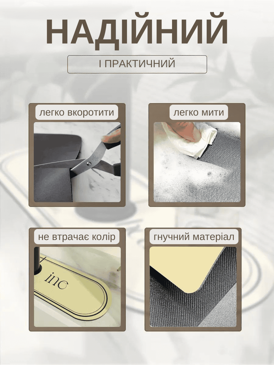 Абсорбуючий килимок для раковини