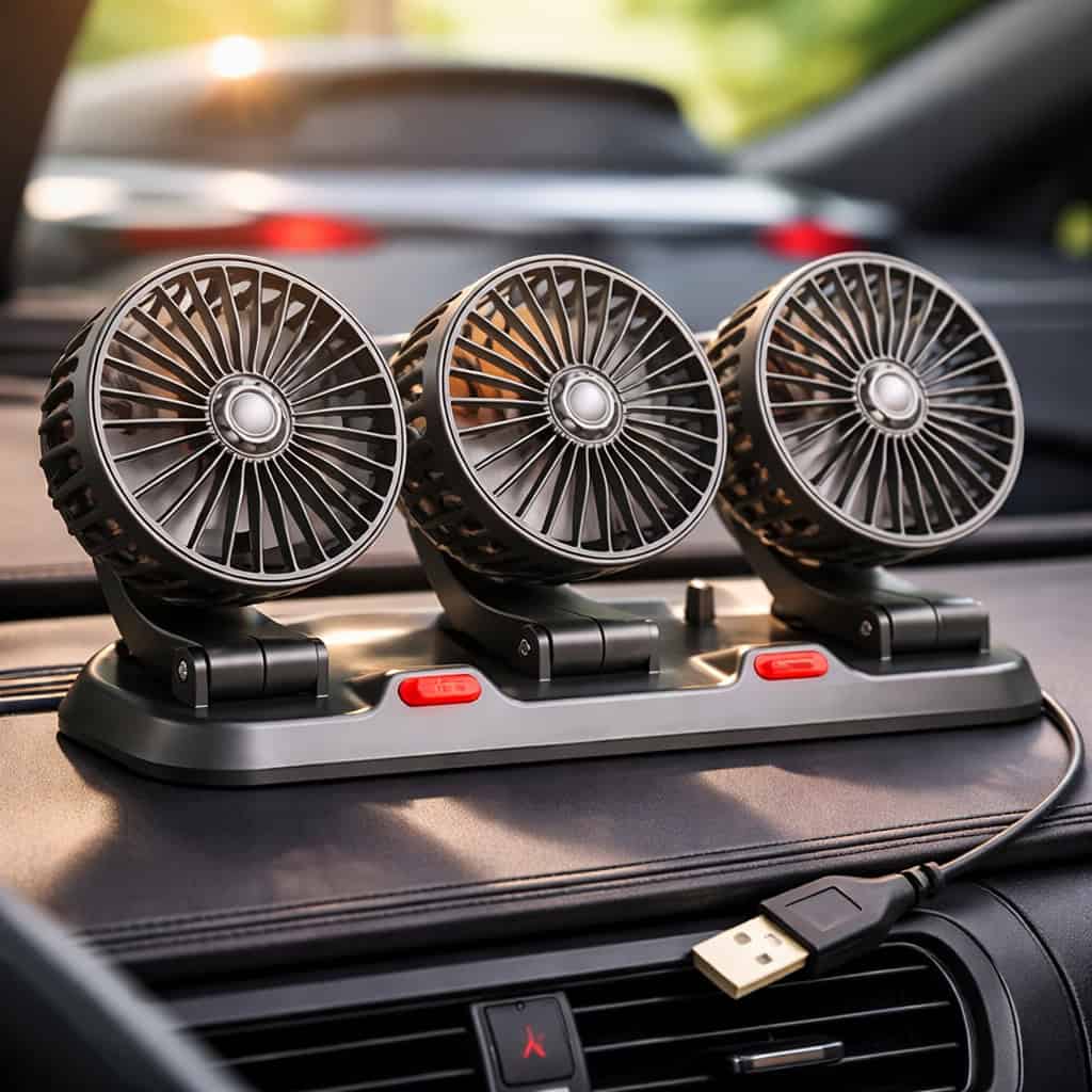 Потрійний автомобільний USB-вентилятор