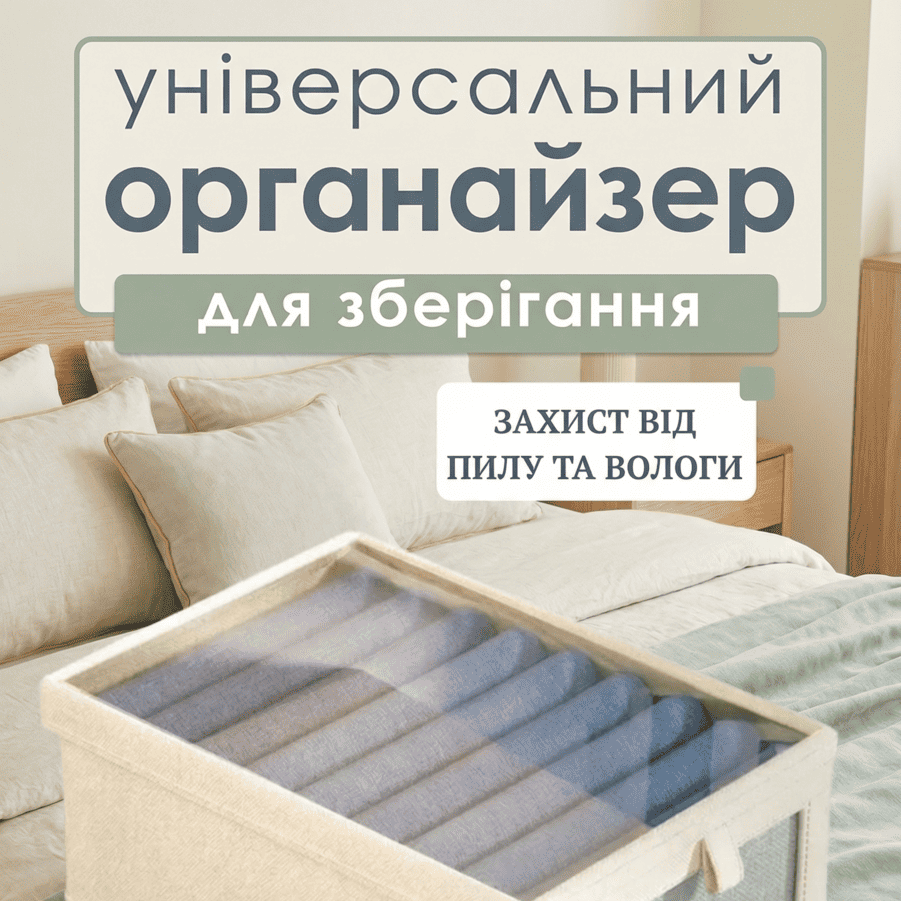 Органайзер для зберігання речей з прозорою кришкою 36х25х20 см