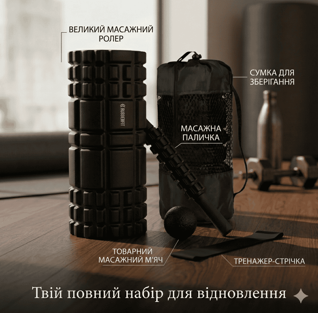 Набір масажних роликів для глибокого масажу м'язів та фітнесу