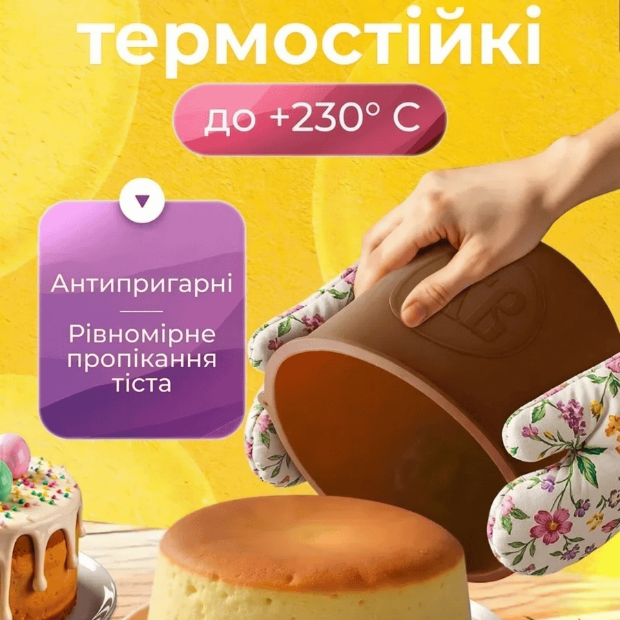 Набір з 3 силіконових форм для випікання паски пасхи (пасок)