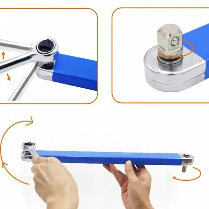 Ключ перехідник подовжувач тріскачки з адаптерами Vorfal 1/4" / 3/8" / 1/2"