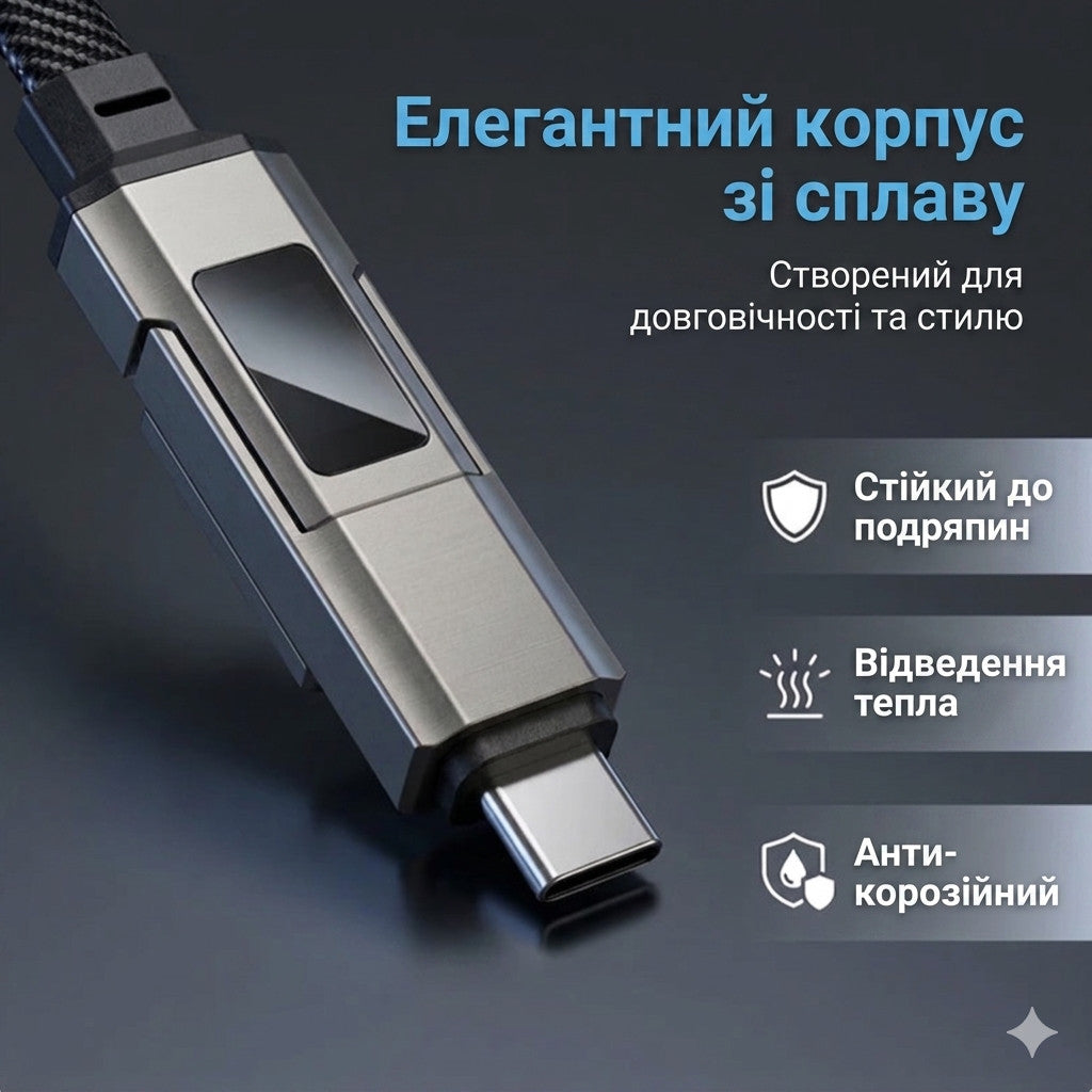 Зарядний кабель-брелок із цифровим дисплеєм