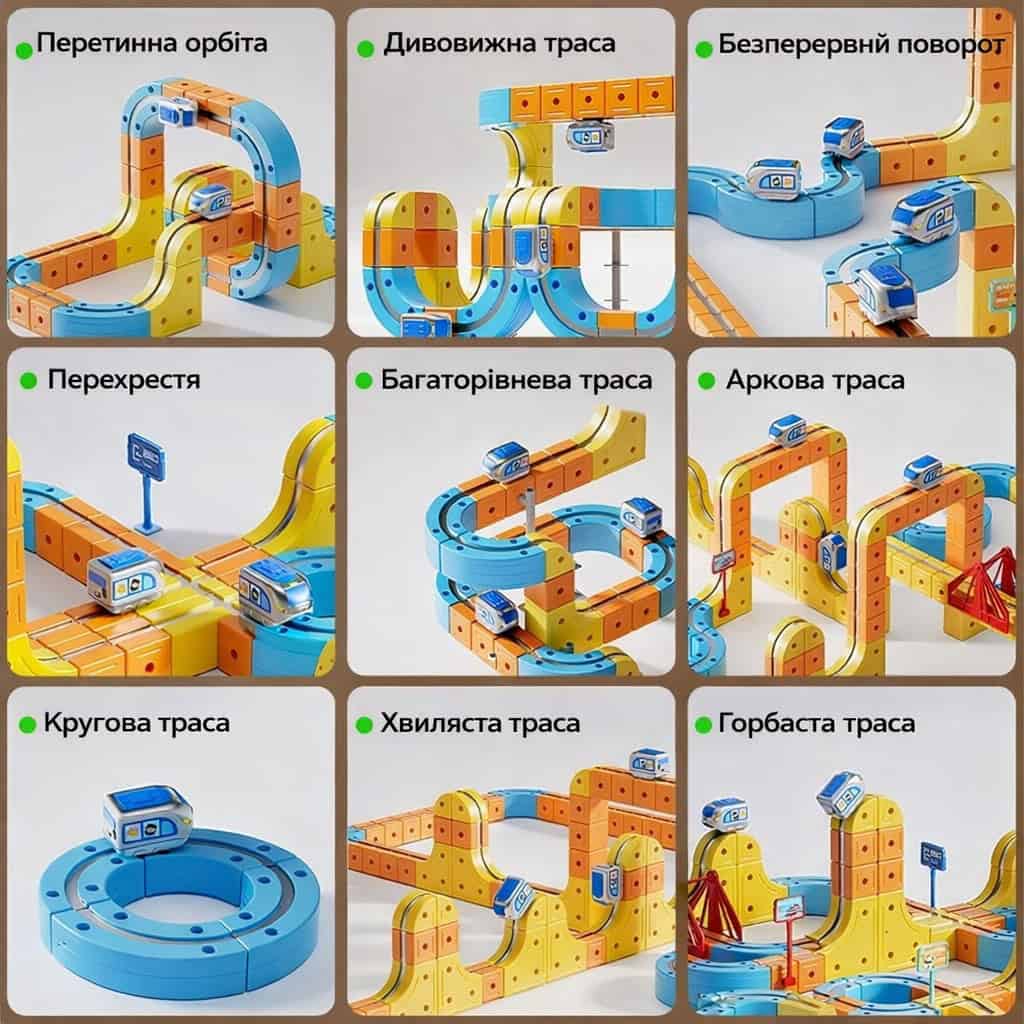 Магічний кубічний трек 3D та швидкісний поїзд 81 деталь